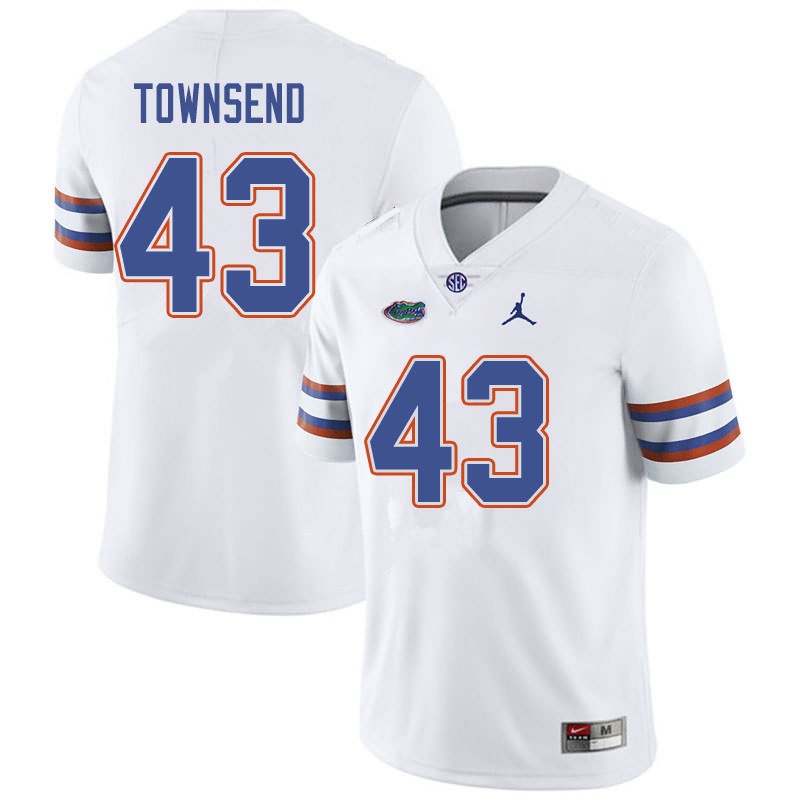 Men's NCAA Florida Gators Tommy Townsend #43 Stitched Authentic Jordan Brand White College Football Jersey VLO4265IF